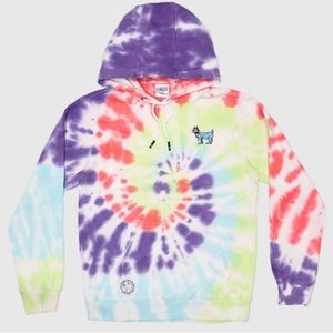The GOAT USA size medium tie dye hoodie sweatshirt